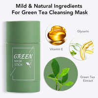 Dropshipping zielona herbata oczyszczająca solidna maska oczyszczająca glina Stick maska kontrola oleju pielęgnacja skóry Anti Acne usuń zaskórnika błotna maska 3